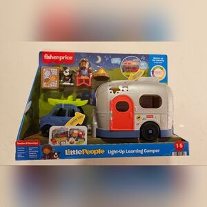 Fisher-Price Little People Light-Up Learning Camper - Blue, White, and Red